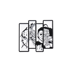 Stylish Custom Black Humor Boo Ghost Quotes Brooch Hard Enamel <b>Hand</b>-<b>Cast</b> Metal Craft with 'I Think I'm Dead I'm Ok Now' Design - Product Image 2