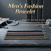 Tizti bijoux Bracelet en acier inoxydable pour hommes femmes Double boîte chaîne vaste fermoir diverses couleurs mode chaîne Bracelets