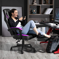 Chaise de bureau moderne de haute qualité en gros, chaise de gaming de course en cuir PU avec accoudoirs réglables et repose-pieds