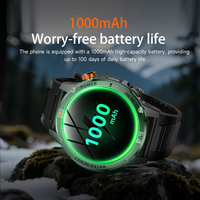 Montre connectée sportive pour homme AK93, tracker de fitness d'extérieur avec batterie 1000 mAh, moniteur de fréquence cardiaque, étanche IP68, fonction d'appel Bluetooth
