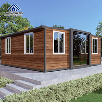 Casa Contenedor de Acero Modular Prefabricada Moderna de 20 pies, Expandible de Doble Ala, Lujo, Plegable, Portátil, Móvil, Pequeña, Tipo Almacén
