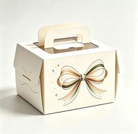 Boîte d'emballage carrée haut de gamme biodégradable pour gâteau Tiramisu personnalisé, 4 pouces, avec fenêtre et poignée, pour cadeau d'anniversaire, fête de mariage