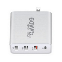Haute qualité 4 ports 60W PD QC 3.0 chargeur USB prise ue/AU/UK/US chargeur multi USB USB PD chargeur rapide pour téléphone portable pour ordinateur portable