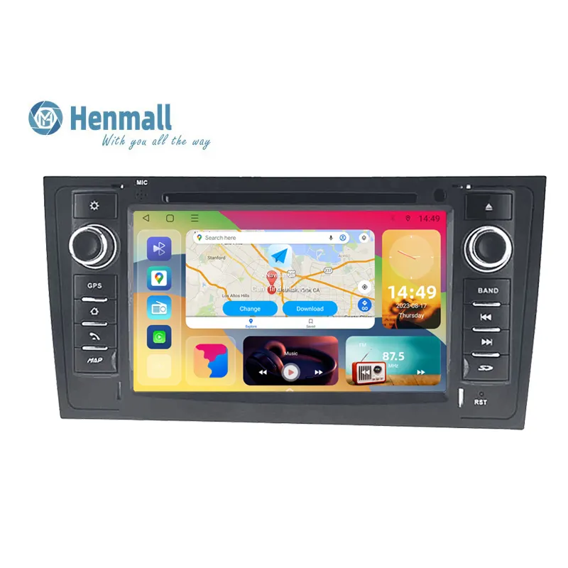 HENGMALL AUDI A6 1997-2004 GPS 네비게이션 스테레오 수신기 DSP 자동차 라디오 자동차 멀티미디어 플레이어 자동차 비디오