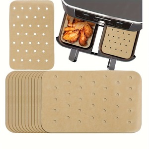 Rectangular Air Fryer Liners Silicone <b>Paper</b> 100 Pcs Disposable <b>Kitchen</b> Roll For Air Fryer Cooking - Product Image 1