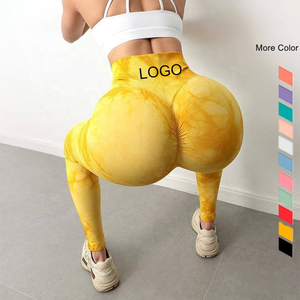 Leggings de yoga personnalisés à la mode, leggings de sport pour les fesses, taille haute, leggings sans couture tie-dye pour femmes, leggings pour les fesses - Product Image 1