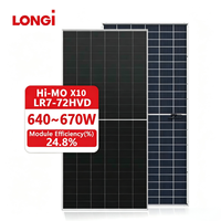 Panel Surya Longi Hi-mo X10 Efisiensi Tinggi 640w 645w 650w 655w 660w 665w 670w Modul PV Bifasial untuk Rumah dan Komersial.