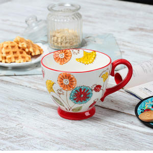 Taza <span class=keywords><strong>de</strong></span> cerámica pintada a mano y tazón <span class=keywords><strong>de</strong></span> desayuno Taza <span class=keywords><strong>de</strong></span> té <span class=keywords><strong>de</strong></span> la leche pintada en relieve <span class=keywords><strong>de</strong></span> estilo nacional - Product Image 6