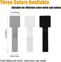 80PCS Correas de Cable de Gancho y Bucle de Nailon 100%, Autoadhesivas, Reutilizables, Ajustables, para Organización de Cables en Escritorio, Hogar y Oficina, Color Negro