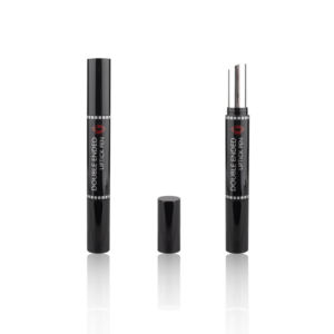 Lápiz labial vacío de plástico de alta calidad de doble cara, lápiz labial vacío fino negro brillante, bálsamo labial, tubo Duo 2 en 1, paquete de lápiz labial - Product Image 1