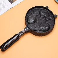 Poêle à Taiyaki 2, 3 ou 4 poissons, antiadhésive, pour gaufres, mini-œufs et crêpes, ensemble de cuisson