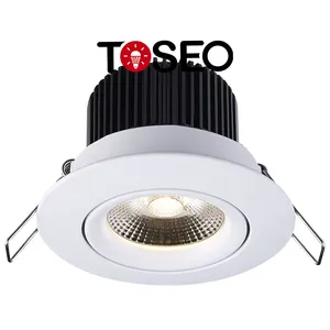 Toseo ไฟเพดานปรับแต่งได้,ไฟป้องกันแสงสะท้อนหรี่แสงได้แบบ Wifi ไฟดาวน์ไลท์ Led COB 11วัตต์