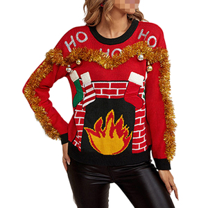<span class=keywords><strong>Pull</strong></span> de Noël décontracté pour <span class=keywords><strong>femme</strong></span>, <span class=keywords><strong>pull</strong></span> en tricot de Noël avec broderie de lettres pour <span class=keywords><strong>femme</strong></span> - Product Image 1