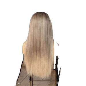 Venta al por mayor precio de fábrica personalizado salón estilista colorear Balayage Rubio virgen europeo pelucas de cabello humano encaje transparente - Product Image 1