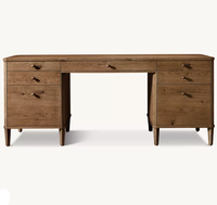 Bureau Delphina en chêne américain massif, style contemporain français, avec tiroir, assemblé, pour bureau et domicile
