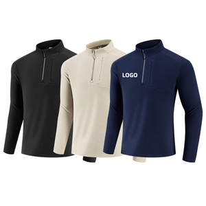 Camiseta ajustada ligera de secado rápido personalizada para hombre, camiseta de entrenamiento activo, camisetas deportivas con media cremallera - Product Image 1