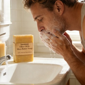 <span class=keywords><strong>Savon</strong></span> artisanal <span class=keywords><strong>pour</strong></span> homme Ansmann à l'huile d'olive biologique et au beurre <span class=keywords><strong>de</strong></span> karité, éclaircissant et hydratant <span class=keywords><strong>pour</strong></span> le corps - Product Image 3