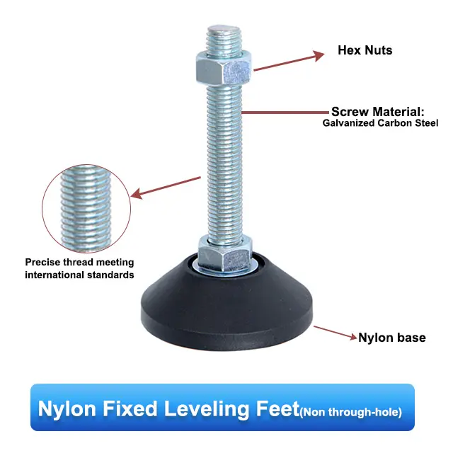 ベース径40mm長さ80mm防振パッド調節可能なレベリングレッグフィートファンデーションボルトアジャストフィート