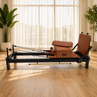Nouveau modèle, prix usine, lit de Pilates Reformer commercial noir en aluminium avec barre de traction coulissante pour studio de Pilates Body Balanced