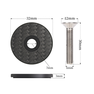 LEBYCLE Kit <span class=keywords><strong>de</strong></span> capuchons <span class=keywords><strong>de</strong></span> <span class=keywords><strong>potence</strong></span> <span class=keywords><strong>de</strong></span> vélo en <span class=keywords><strong>carbone</strong></span> avec vis en titane pour fourche <span class=keywords><strong>de</strong></span> vélo 1-1/8 pouces - Product Image 2