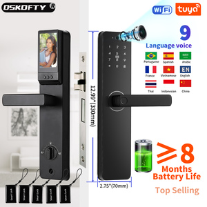 Tuya 6068 Lỗ mộng mèo mắt thông minh Ổ khóa cửa an ninh Màn hình LED cerradura Ổ khóa cửa với chuông cửa cho căn hộ gia đình - Product Image 3