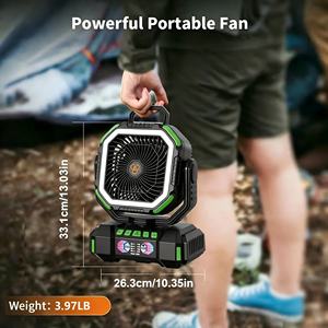 Outdoor Portable Electric 40000mAh Ultra-long-lasting Camping Fan LED <b>Lights</b> Brushless Motor USB Bank SleepTimer Car RV - Product Image 5
