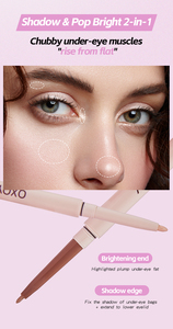 Crayon Eyeliner Double Pointe Blanc Personnalisable Crème Qualité Supérieure pour Femme 2-en-1 : Eyeliner et Surligneur Aegyo-sal pour le Contour des Yeux - Product Image 3