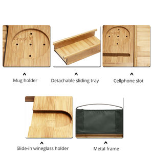 Caddy de bain en bambou Plateau de bain Premium Caddy de baignoire de haute qualité - Product Image 4