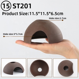 Aquário de Cerâmica Semi-fechado em Argila Roxa para Peixes <span class=keywords><strong>Betta</strong></span>, Abrigo Irregular para Paisagismo, Decoração de Caverna Esconderijo - Product Image 6