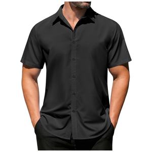 Col chemise hawaïenne pour hommes à manches courtes chemises boutonnées à fleurs chemises de plage de vacances tropicales avec poche - Product Image 2