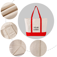 Nouveau sac fourre-tout en toile tendance avec empiècements, sac de courses en coton recyclable avec poche pour les trajets quotidiens et les sorties décontractées