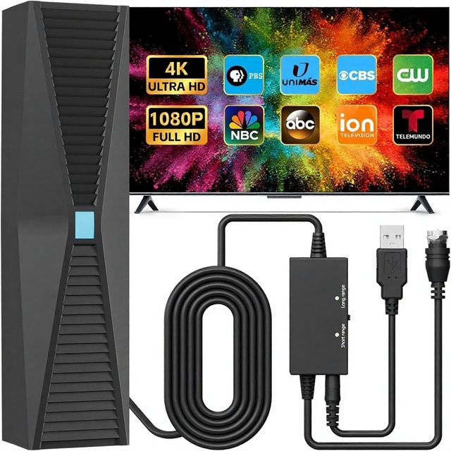Smart Old TVs TV Antenna 2500+ Miles Range Strongest Digital HD 4K 1080P VHF UHF Indoor Signal Amplifier