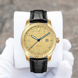 Reloj de pulsera de acero de Damasco forjado para hombre, 200M resistente al agua, luminoso, mecánico, automático, 9015, con logotipo personalizado del fabricante. - Product Image 1