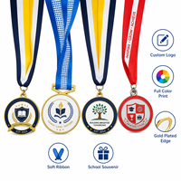 Médailles de champion sportif en alliage de zinc électroplaqué avec impression UV, plaquées or 2D 3D, pour la remise des diplômes et les récompenses de Noël, vente en gros en vrac