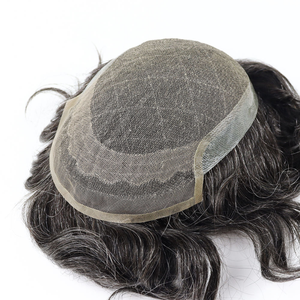 Men Swiss Lace PU Oct-agon Toupee Remy Human Hair Natural Wave 120% Density for <b>Male</b> Pattern Baldness - Product Image 6