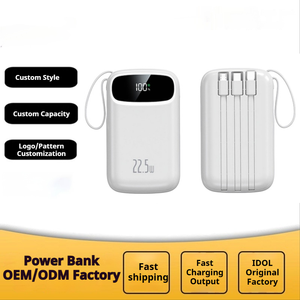 Batería Externa Personalizada de 10000mAh con Logotipo Personalizado para Regalo, Pantalla LED, Carga Rápida, Batería Externa Delgada de 18W para Teléfono - Product Image 1