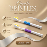 Nouvelle conception de brosse à dents en plastique à poils souples, 2 couleurs, brosse à dents orthodontique pour adultes, usage domestique