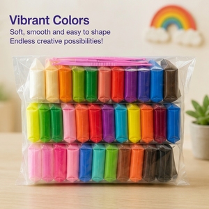 Lot de pâte à modeler à séchage à l'air, non toxique et écologique, 48/24 couleurs, motifs animaux artificiels pour loisirs créatifs et fêtes DIY - Product Image 4
