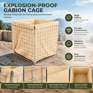 Cage gabion <span class=keywords><strong>pour</strong></span> mur de soutènement, grillage soudé en fil de <span class=keywords><strong>fer</strong></span> galvanisé, découpé sur mesure <span class=keywords><strong>pour</strong></span> usage de construction, commande personnalisée, soudure ferme, emballage sécurisé - Product Image 2