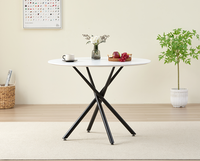 Vente chaude Salon MDF Peinture Blanc Salle À Manger Café Table Ronde Ensemble Tables Modernes