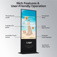 Affichage numérique sur pied 4K de 32 à 65 pouces sur mesure avec CMS gratuit, écran LCD publicitaire pour la livraison, la vente au détail et l'hôtellerie