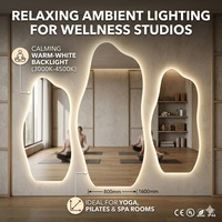 Miroir mural LED irrégulier pour chambre à coucher, miroir nuage rétroéclairé pleine longueur, miroir de salon d'hôtel avec éclairage LED