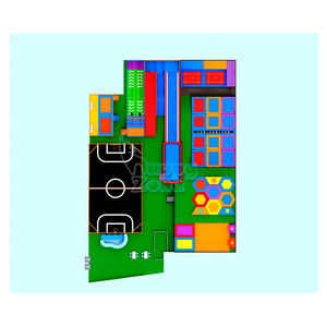 Parque de trampolín comercial para saltar en interiores y exteriores de 600 metros cuadrados hecho a medida según los estándares europeos con tobogán grande para niños y adultos - Product Image 2