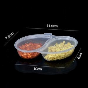 Bandejas de Porciones de 2 Compartimentos, Vasos Desechables para Salsa Chili, Recipientes para Salsas y Condimentos para Llevar con Tapa Unida - Product Image 6
