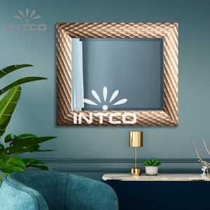 INTCO جديد وصول ديكور المنزل الذهب اللون 16*20 بوصة PS مؤطرة مرآة حائط
