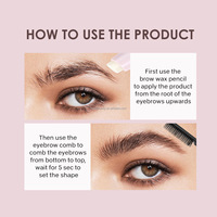 Stylo de savon à sourcils de marque privée exhausteurs de sourcils à double tête cire de congélation pommade naturelle gel de stratification des sourcils coiffant avec brosse