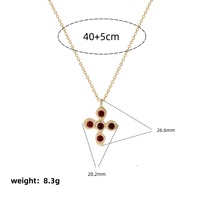 SongYi Femmes Croix Clair Diamant Halloween Mode Pendentif Clavicule Chaîne Vampire Style Collier