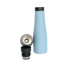 Botol termos Stainless Steel 590ml, botol termos Mug vakum baja tahan karat 304 ml, dinding ganda mulut kecil, dengan tutup Sip 360 derajat