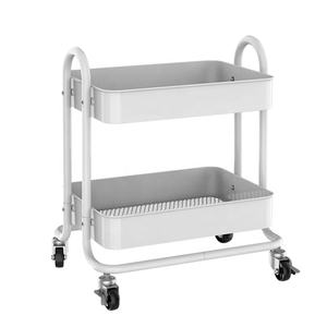 नई डिजाइन <span class=keywords><strong>2</strong></span> स्तरीय धातु भंडारण उपयोगिता गाड़ी साइड टेबल <span class=keywords><strong>2</strong></span> ठंडे बस्ते में डालने के साथ आयोजकों भंडारण ट्राली डबल संभाल - Product Image 1