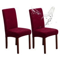 Housse de chaise de salle à manger extensible imperméable en jacquard losanges, amovible et lavable, pour hôtels, banquets et fêtes (vente en gros)